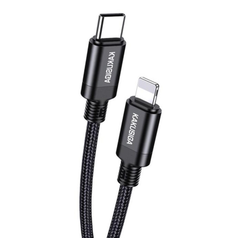 KAKUSIGA καλώδιο Lightning σε USB-C KSC-970, 27W, 480Mbps, 1m, μαύρο