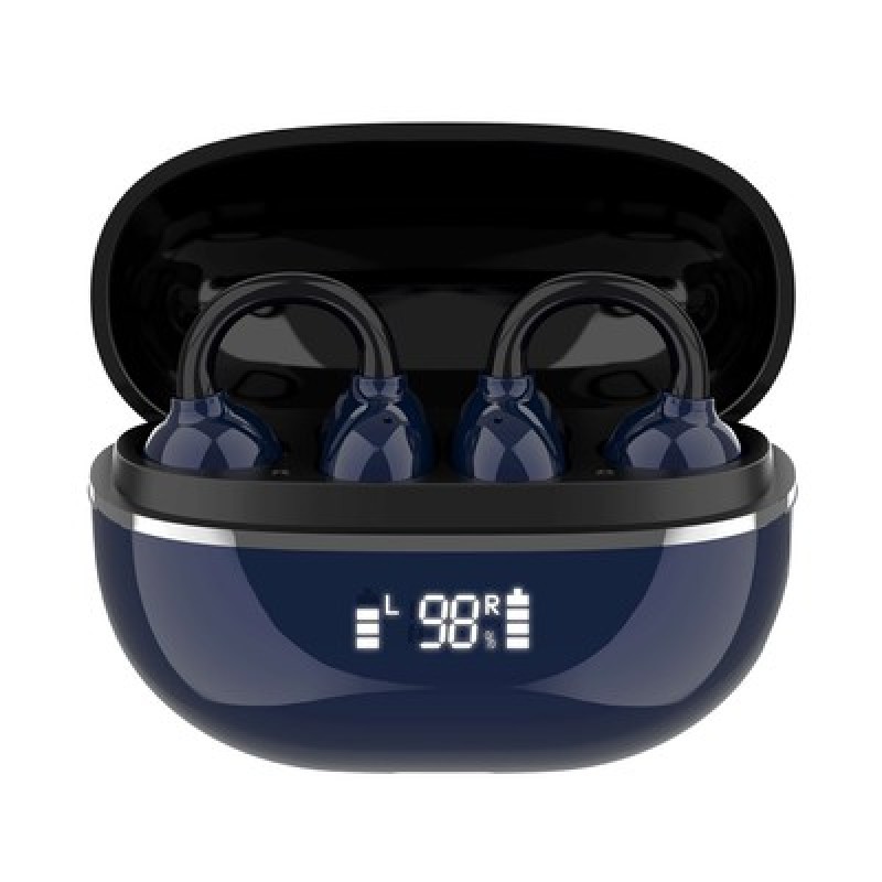 LDNIO earphones με θήκη φόρτισης T09, OWS, Φ10mm, 35/400mAh, μπλε