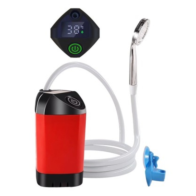 POWERTECH φορητή αντλία/ντουζιέρα για camping PT-1429, επαναφορτιζόμενη, κόκκινη