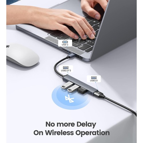 ORICO USB hub AHC2-4A, 4x θυρών, USB 3.0, 5Gbps, USB-C σύνδεση, γκρι