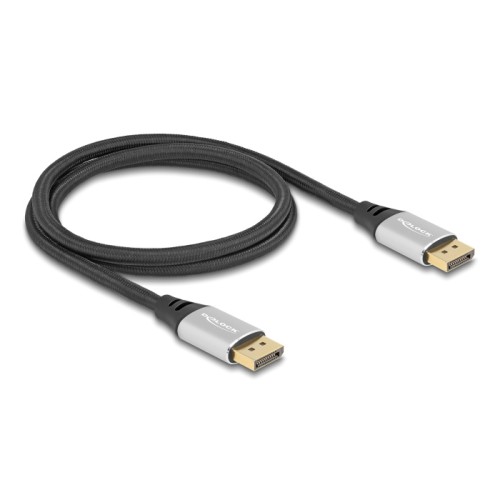 DELOCK καλώδιο DisplayPort 2.1 80633, 16K/60Hz, 40 Gbps, 1m, μαύρο