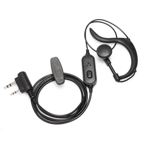 BAOFENG ακουστικό για πομποδέκτη BFG-EARPHONE, 2 pin, push to talk, 1.1m, μαύρο