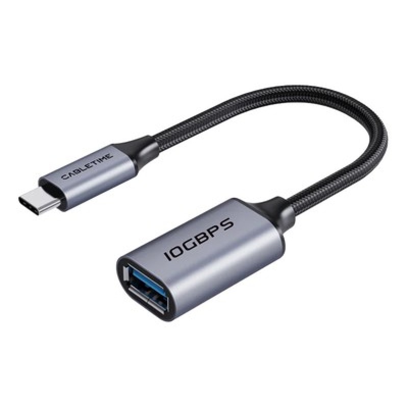 CABLETIME αντάπτορας USB-C σε USB CT-CMAF10-AGL, 10Gbps, γκρι