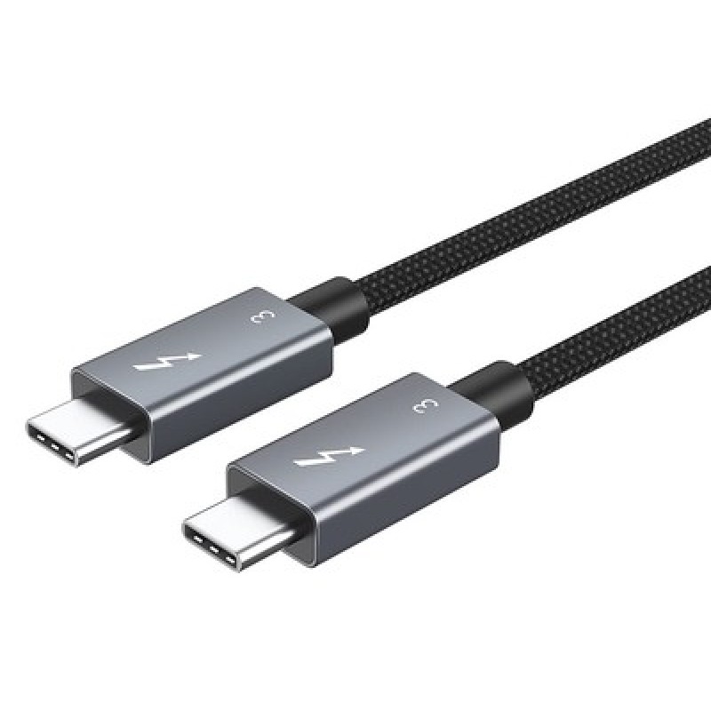 CABLETIME καλώδιο USB-C σε USB-C CT-C160-U31-TB3, 100W, 40Gbps, 4K/60Hz, 0.5m, μαύρο
