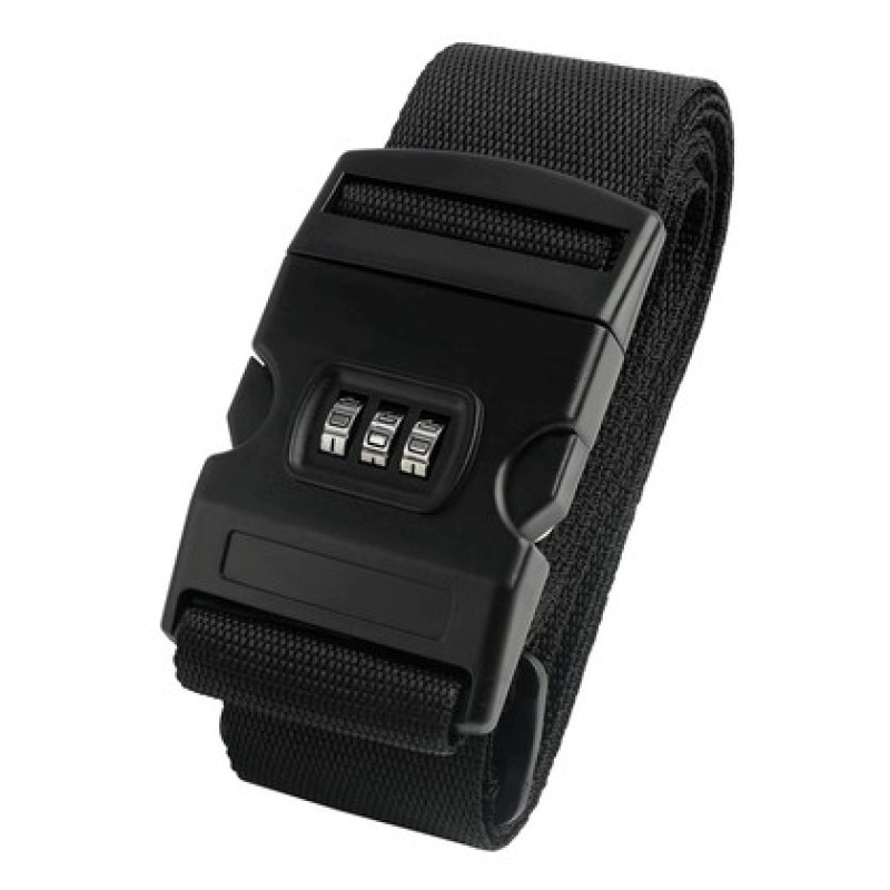 HOME USE ιμάντας βαλίτσας HUH-0240 με λουκέτο συνδυασμού, ρυθμιζόμενος, 2m, μαύρος