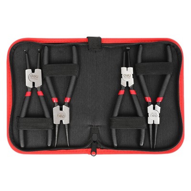 DELI σετ ασφαλειοτσίμπιδα DL104407 με θήκη, 175mm, 4τμχ