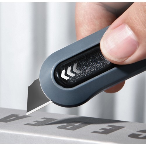 DELI κοπίδι HT4007C, άμεσο άνοιγμα/επαναφορά, πλαστικό, 12mm, γκρι/πορτοκαλί