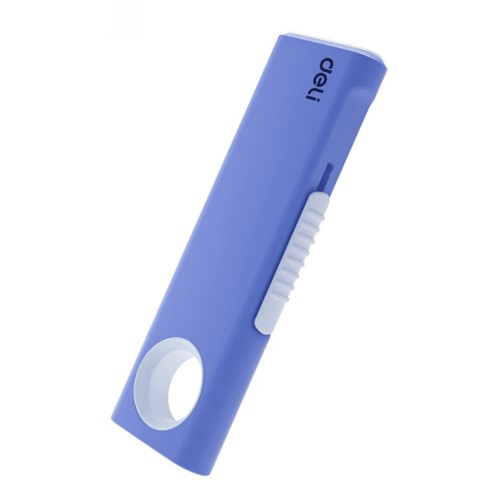 DELI κοπίδι DL408C, άμεσο άνοιγμα/επαναφορά, πλαστικό, 19mm, μπλε