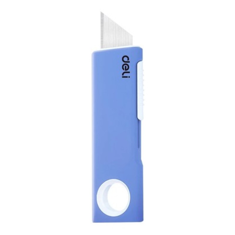 DELI κοπίδι DL408C, άμεσο άνοιγμα/επαναφορά, πλαστικό, 19mm, μπλε