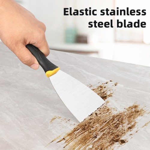 DELI σπάτουλα DL-HD4 με αντιολισθητική λαβή, ανοξείδωτο ατσάλι, 100mm