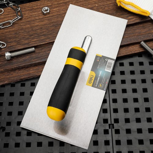 DELI σπάτουλα σοβατίσματος DL509311 με αντιολισθητική λαβή, χάλυβας άνθρακα, 280x130mm