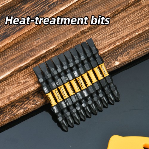 DELI σετ μύτες κατσαβιδιού DL252202D για δραπανοκατσάβιδο, διπλή κεφαλή, σταυρωτές/ίσιες, SL6/PH2x65mm, 10τμχ