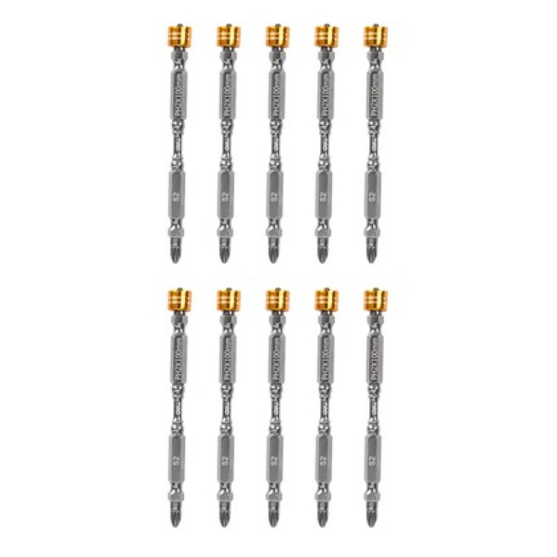 DELI σετ μύτες κατσαβιδιού DL255100 για δραπανοκατσάβιδο, διπλή κεφαλή, PH2x100mm, με μαγνητικό ring, 10τμχ