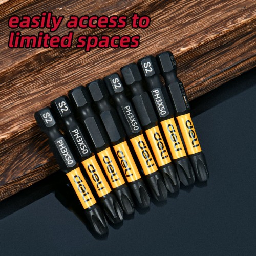 DELI σετ μύτες κατσαβιδιού DL501003Z για δραπανοκατσάβιδο, σταυρωτές, PH3x50mm, 10τμχ