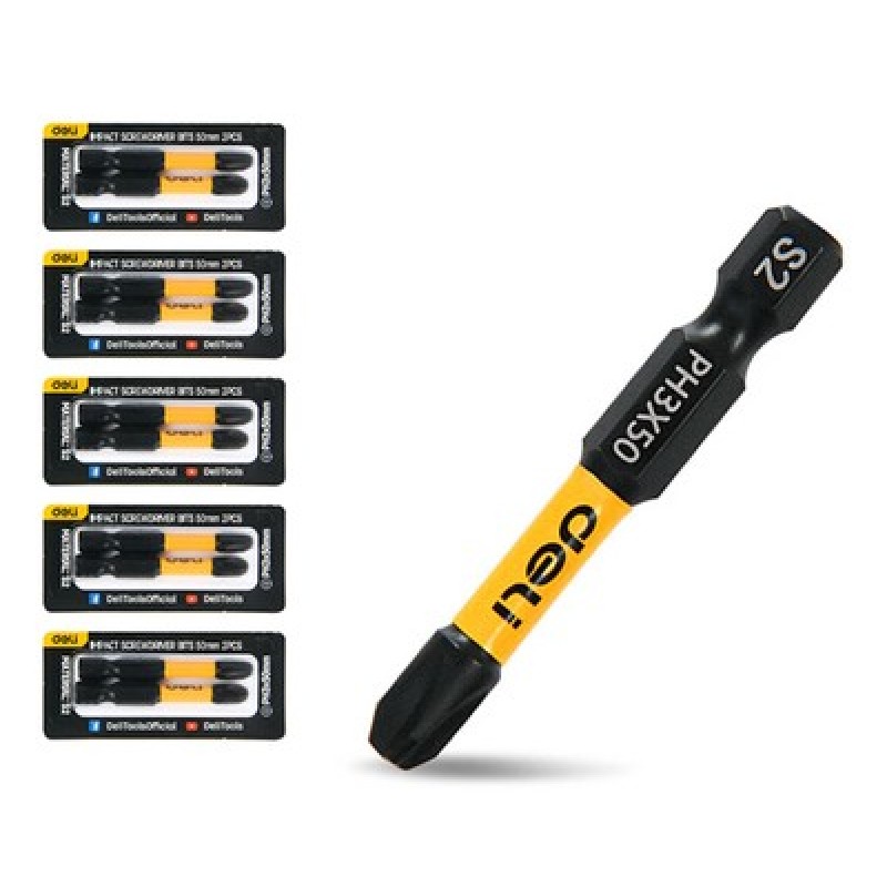 DELI σετ μύτες κατσαβιδιού DL501003Z για δραπανοκατσάβιδο, σταυρωτές, PH3x50mm, 10τμχ