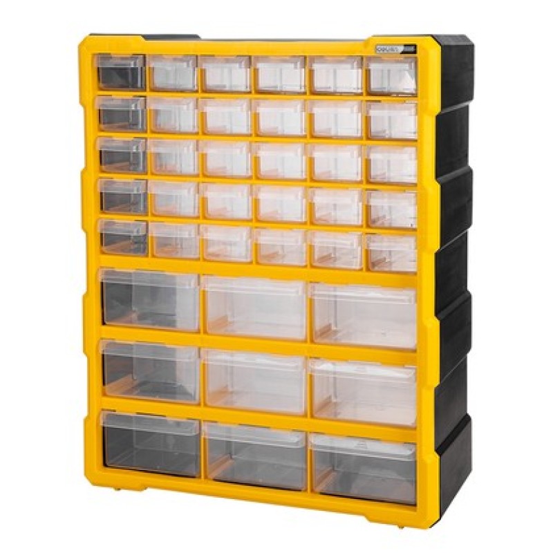 DELI ταμπακιέρα DL432039, 39 θέσεων, 38x16x47.5cm, πλαστική, κίτρινη/μαύρη