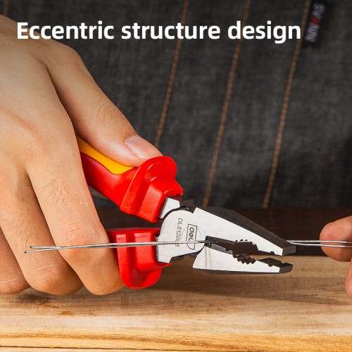 DELI πένσα ηλεκτρολόγου DL512006 με αντιολισθητικές λαβές, VDE 1000V, 160mm