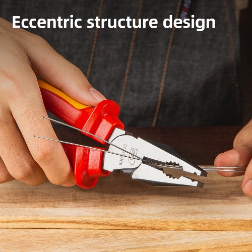 DELI πένσα ηλεκτρολόγου DL512008 με αντιολισθητικές λαβές, VDE 1000V, 200mm