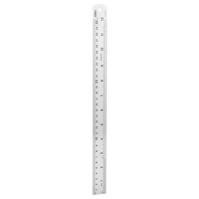 DELI μεταλλικός χάρακας DL8030Y, ανοξείδωτο ατσάλι, 12