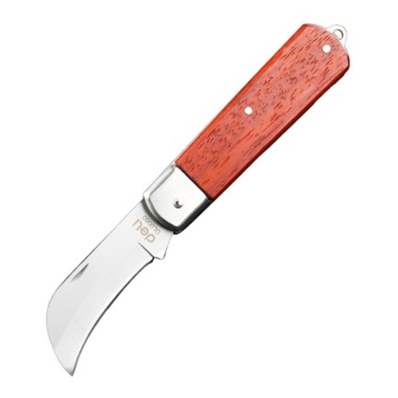 DELI σουγιάς DL0060 με ξύλινη λαβή, πτυσσόμενος, 200mm, καφέ