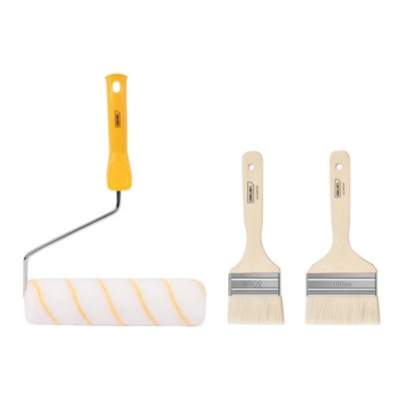DELI σετ βαφής DL528003, ρολό με λαβή/2x πινέλα, 230mm, 50/100mm, 3τμχ