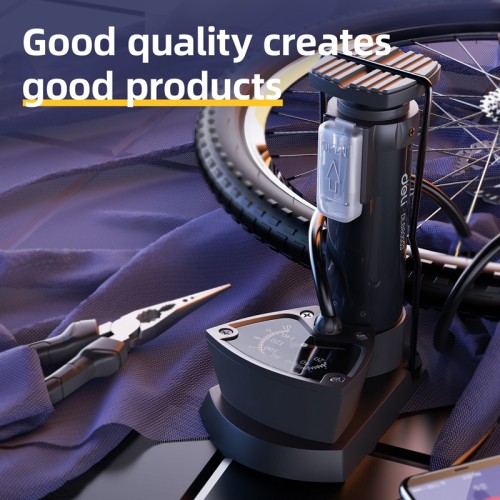 DELI τρόμπα ποδιού DL880003 με μανόμετρο, 140PSI, μαύρη