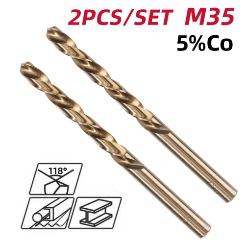 DELI σετ τρυπάνια DH-MHZ020-E2 για μέταλλο, M35 HSS 5% κοβαλτίου, DIN 388, 2x49mm, κυλινδρικό, 2τμχ