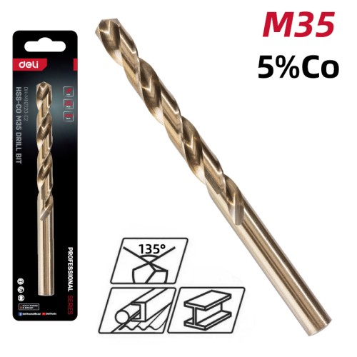 DELI τρυπάνι DH-MHZ120-E2 για μέταλλο, M35 HSS 5% κοβαλτίου, DIN 388, 12x151mm, κυλινδρικό