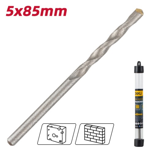 DELI τρυπάνι DH-JGZ050-E1 για τοίχο, 40Cr YG6, 5x85mm, κυλινδρικό