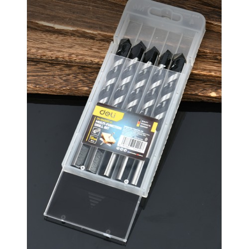 DELI σετ τρυπάνια DH-BWZ012-E1 για τοίχο/μέταλλο/ξύλο, 45# YG6X, 12x120mm, τρίπλευρο, 5τμχ