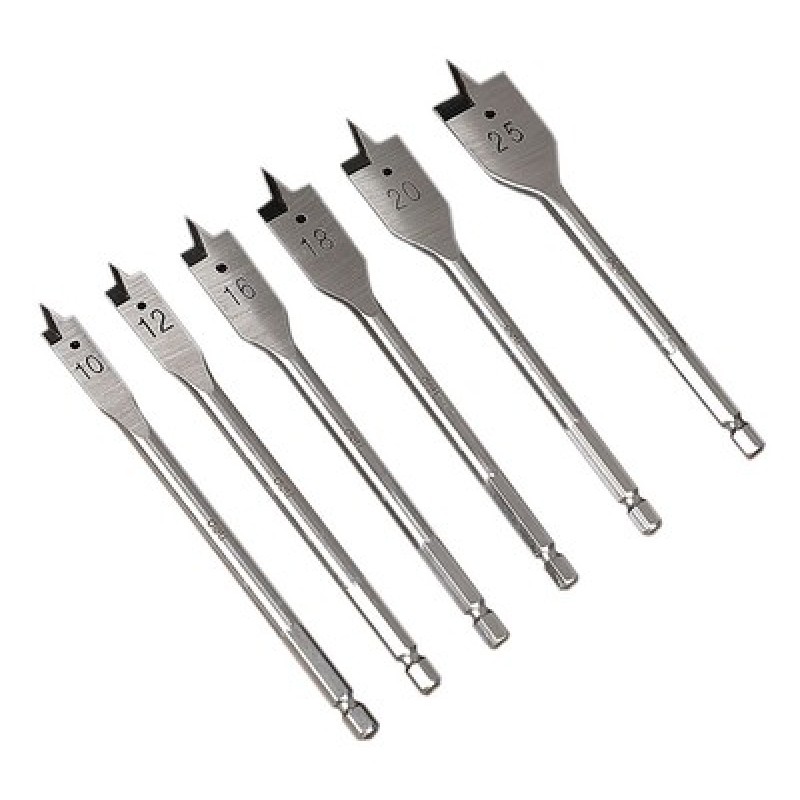 DELI σετ τρυπάνια φτερού DH-MBZ006-ED1 για ξύλο, χάλυβας άνθρακα, 10/12/16/18/20/25mm, εξάγωνο, 6τμχ