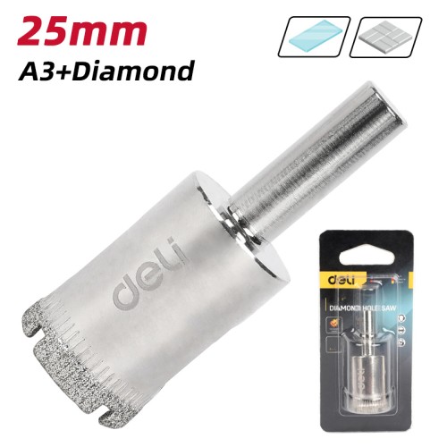 DELI ποτηροτρύπανο διαμαντέ DH-BKK250-E1 για πλακάκια/γυαλί, 25mm διάμετρος