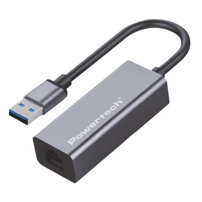 POWERTECH αντάπτορας δικτύου PT-1454, USB, 1000Mbps Ethernet, γκρι