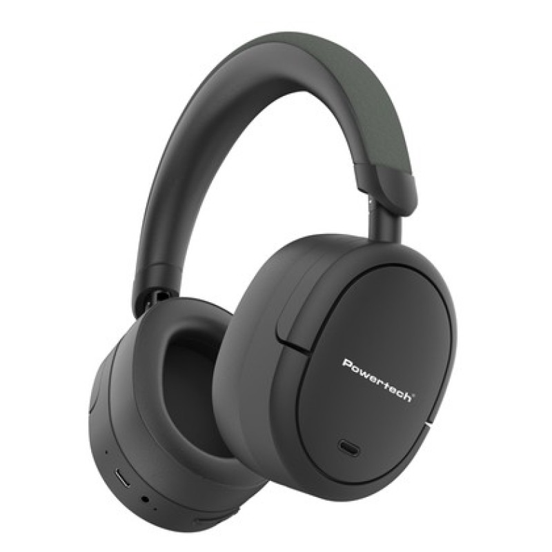 POWERTECH headphones PT-1462, ενσύρματα & ασύρματα, ANC & ENC, 40mm, 300mAh, μαύρα
