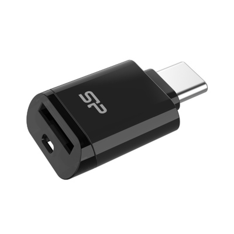 SILICON POWER card reader C200 για micro SD, USB-C, USB 3.2, 180/165MBps, μαύρο