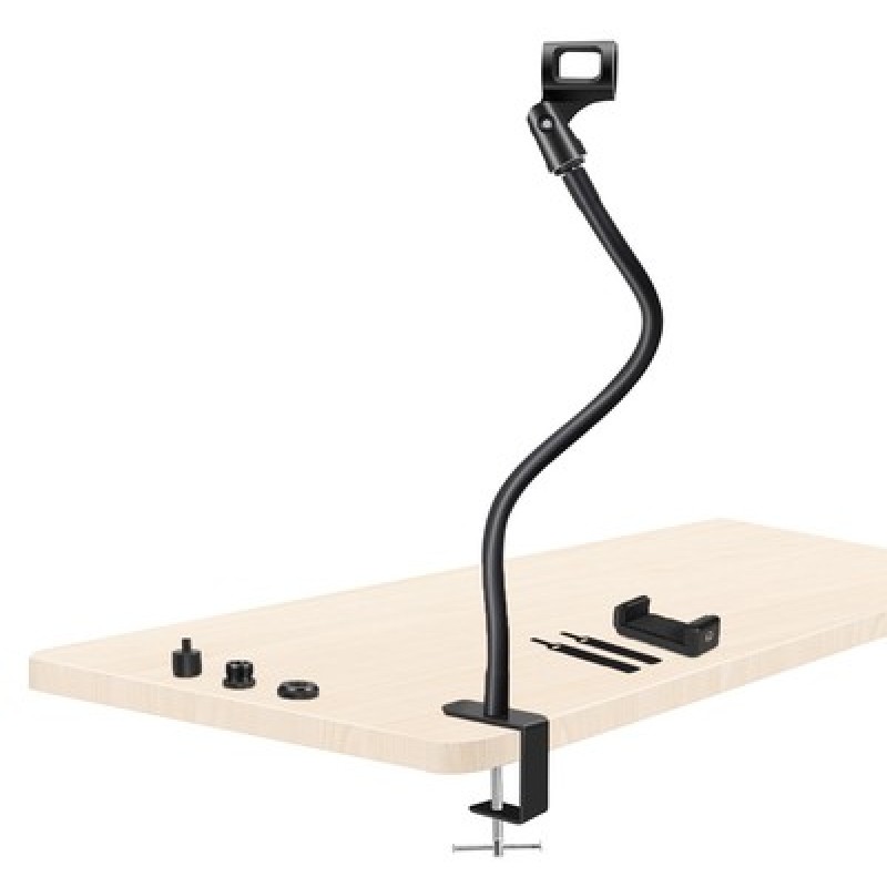 PRIZMORA βάση γραφείου για μικρόφωνο/smartphone AS11 με εύκαμπτο βραχίονα, μαύρη