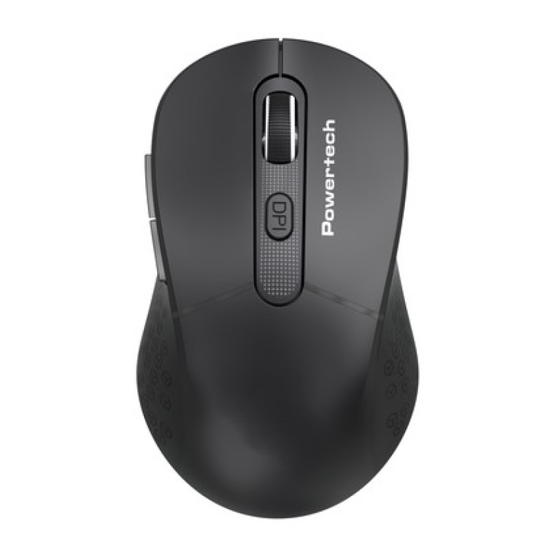 POWERTECH ασύρματο ποντίκι PT-1466, USB δέκτης, έως 1600DPI, μαύρο