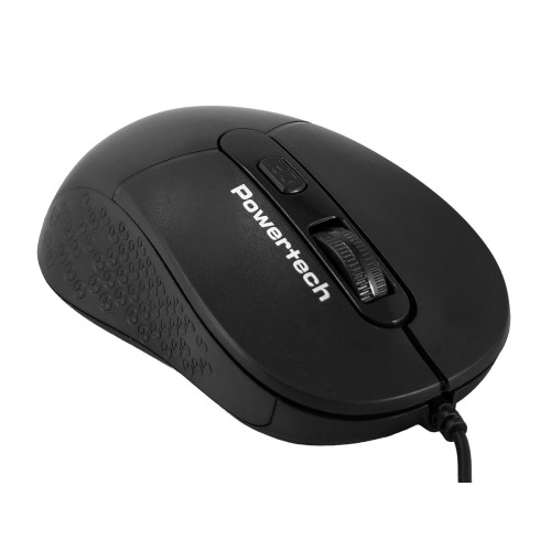 POWERTECH ενσύρματο ποντίκι PT-1467, οπτικό, έως 1600DPI, μαύρο