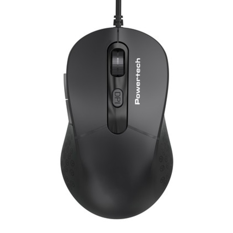 POWERTECH ενσύρματο ποντίκι PT-1467, οπτικό, έως 1600DPI, μαύρο