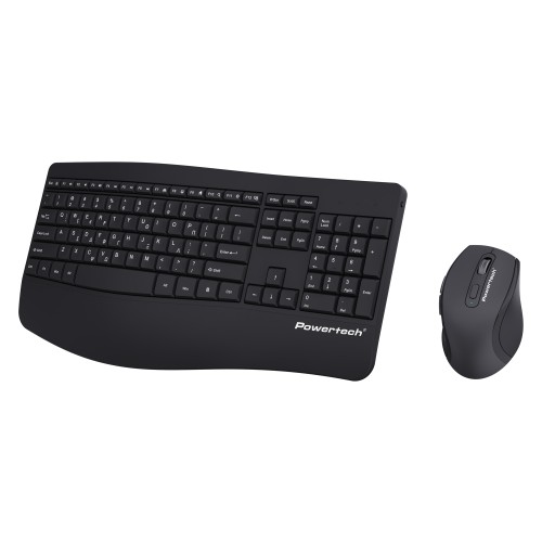 POWERTECH set ποντίκι & πληκτρολόγιο PT-1490, 2.4GHz & Bluetooth, μαύρο