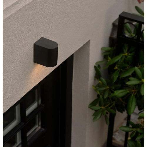 POWERTECH φωτιστικό τοίχου HLL-0187 για GU10 λάμπα, μεταλλικό, IP65, μαύρο