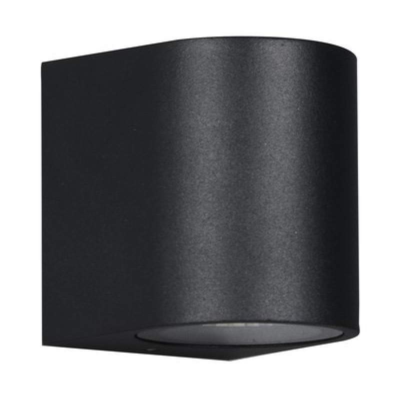 POWERTECH φωτιστικό τοίχου HLL-0187 για GU10 λάμπα, μεταλλικό, IP65, μαύρο