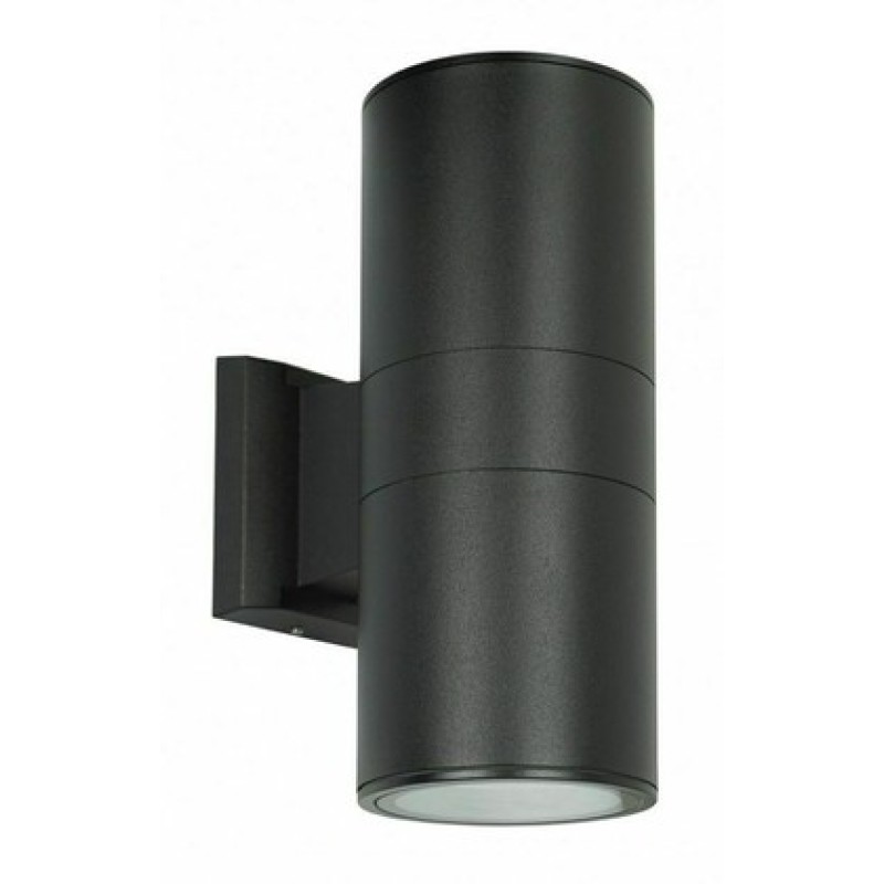 POWERTECH φωτιστικό τοίχου HLL-0190 για 2x GU10 λάμπες, μεταλλικό, IP65, μαύρο