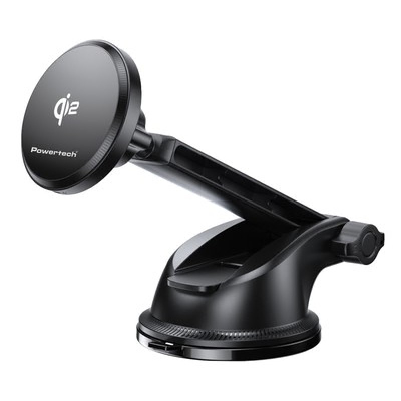POWERTECH ασύρματος φορτιστής & βάση smartphone αυτοκινήτου PT-1492, Qi2, 15W, μαύρος