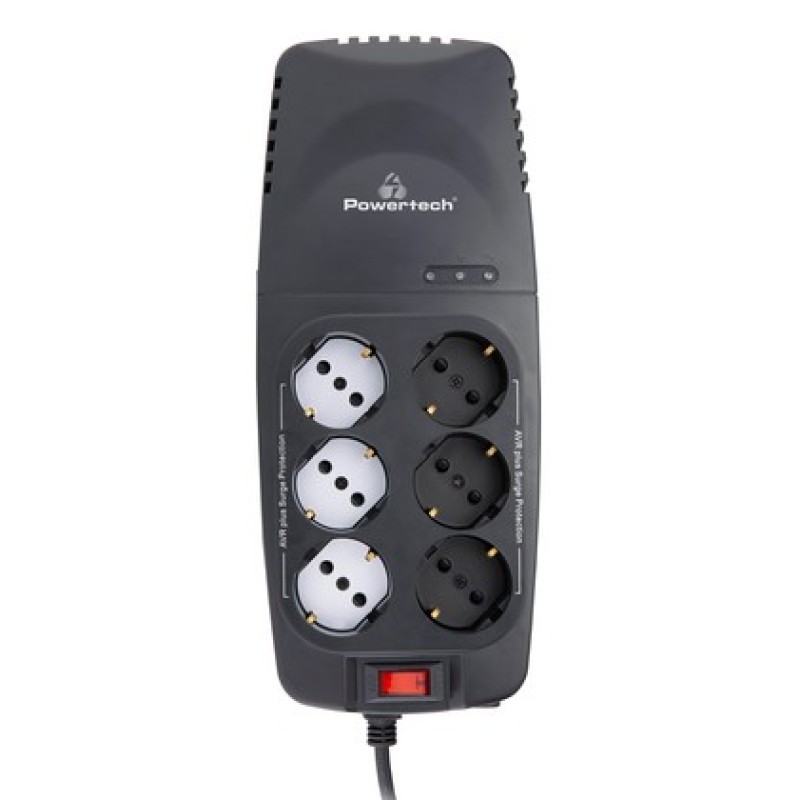 POWERTECH σταθεροποιητής ρεύματος PT-1496, 2000VA/1000W, 6x schuko