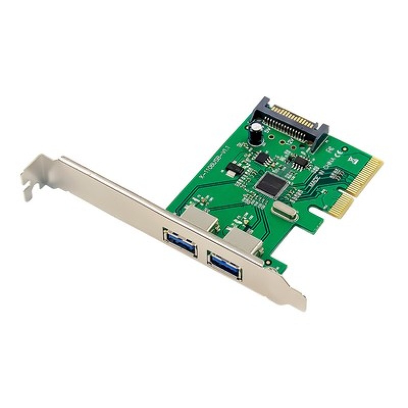POWERTECH κάρτα επέκτασης PCIe x4 σε 2x USB ST619, 10Gbps, ASM1142