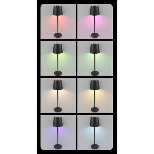 POWERTECH LED επιτραπέζιο φωτιστικό HLL-0196, RGB, ρυθμιζόμενο, επαναφορτιζόμενο, λευκό