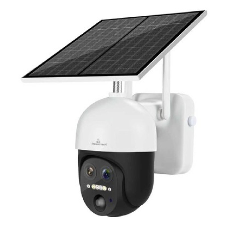 POWERTECH smart ηλιακή κάμερα PT-1497, dual lens, 3MP, 4G, PTZ, SD, IP65