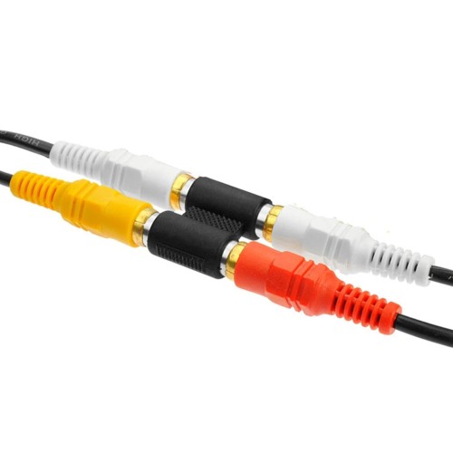 POWERTECH αντάπτορας 2x RCA θηλυκό σε θηλυκό CAB-R022, μαύρος