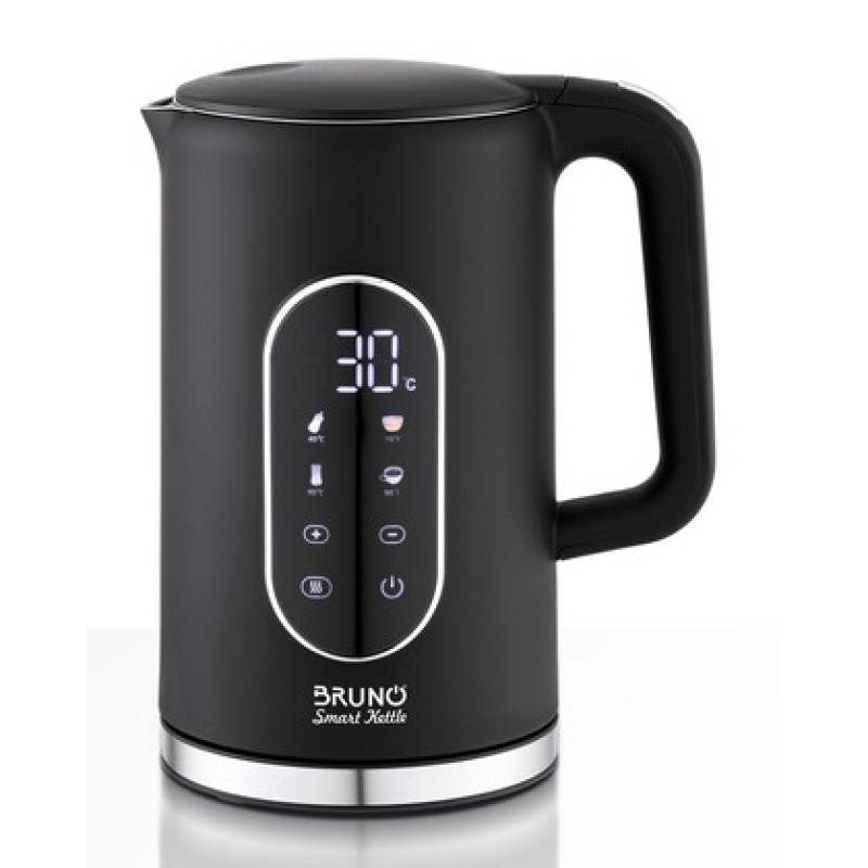 BRUNO βραστήρας νερού προηγμένων λειτουργιών BRN-0245, ψηφιακός, με διπλό τοίχωμα, 1.7L, 2200W, μαύρος